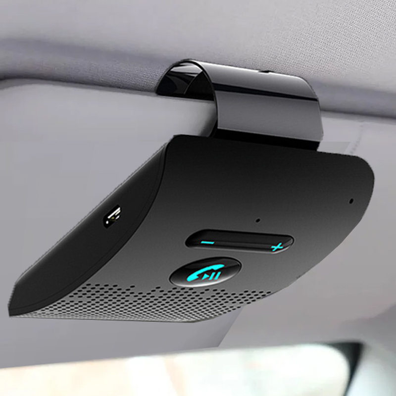Robot Bluetooth Car - ชุดคิตแฮนด์ฟรีในรถบลูทูธ5.0 SPEAKER HIFI ตัวรับสัญญาณเสียงไร้สาย2W เครื่องเล่นเพลง MP3ตัดเสียงรบกวนคลิปกระบังแสง