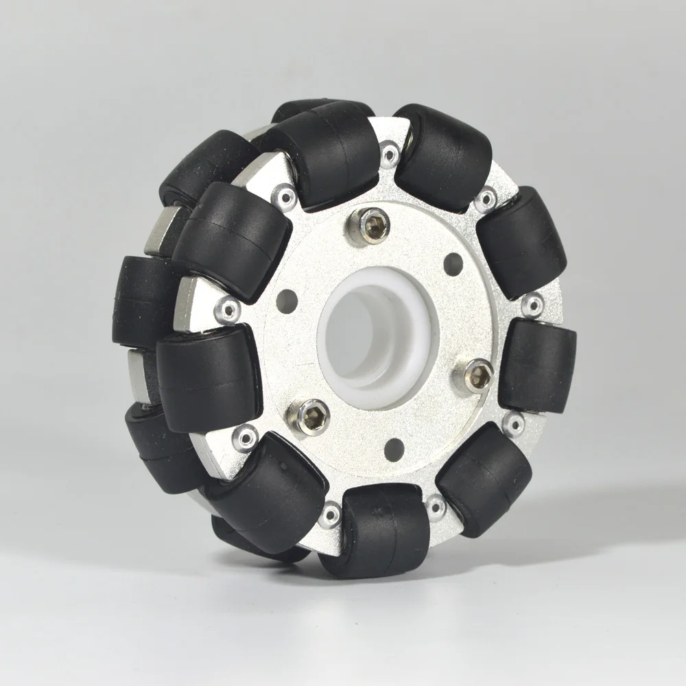 Omni Wheel - ล้ออะลูมิเนียมแบบหมุนได้รอบทิศทาง ขนาด 4 นิ้ว/100 มม. สำหรับชิ้นส่วนรถยนต์หุ่นยนต์