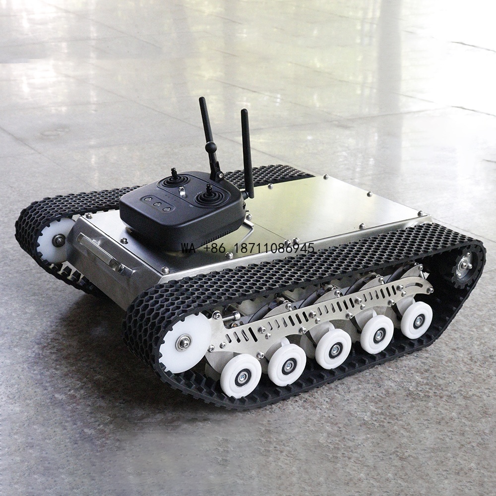 Robot Track - แพลตฟอร์มแชสซีหุ่นยนต์ตีนตะขาบยาง พร้อมการยึดเกาะกระจกที่ยอดเยี่ยม เคลื่อนที่ได้อย่างราบรื่นบนพื้นที่ลาดชันและพื้นที่ที่มีการเคลื่อนไหวของวัตถุ