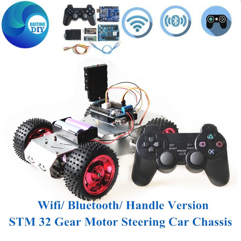 Robot Bluetooth Car - การควบคุมบลูทูธ STM 32 เกียร์มอเตอร์พวงมาลัยแชสซีรถ Wifi/รุ่นจับ 4WD