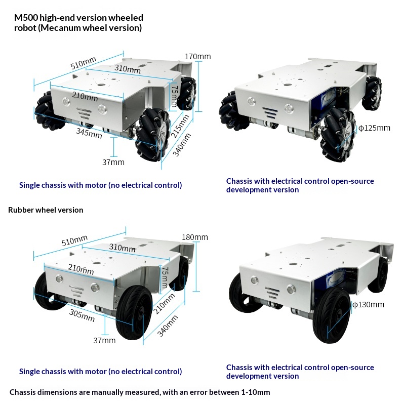 หุ่นยนต์ล้อสี่ล้อขับเคลื่อนสี่ - Tracked Robot Chassis บทวิจารณ์และราคา