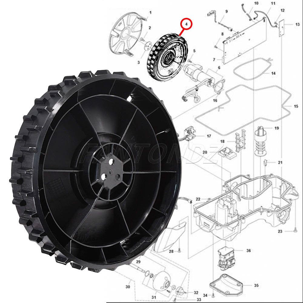 1/2 ชิ้น ล้อหน้า Gardena สำหรั - Robot Wheel บทวิจารณ์และราคา